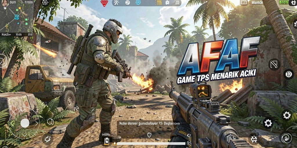 Screenshot gameplay AFAF menampilkan aksi seru dalam pertempuran TPS.
