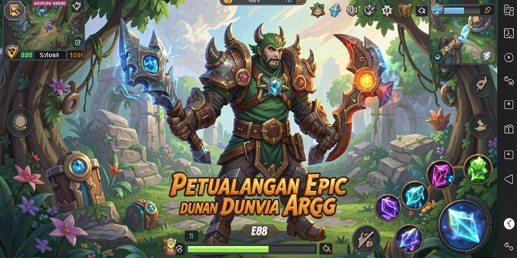 Screenshot E88 menampilkan pertarungan epik dalam gameplay ARPG.