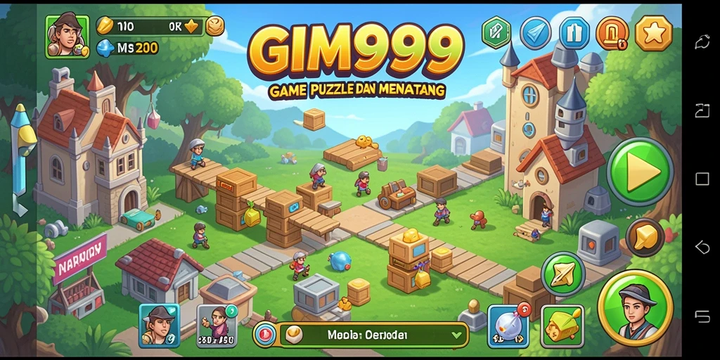 Tampilan gameplay GIM999 menunjukkan tantangan puzzle yang seru dan menarik.