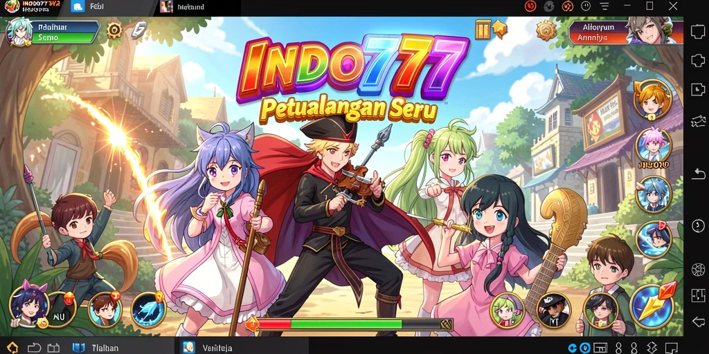 Tampilan menarik dari gameplay <strong>INDO777</strong> dengan karakter anime yang colorful.