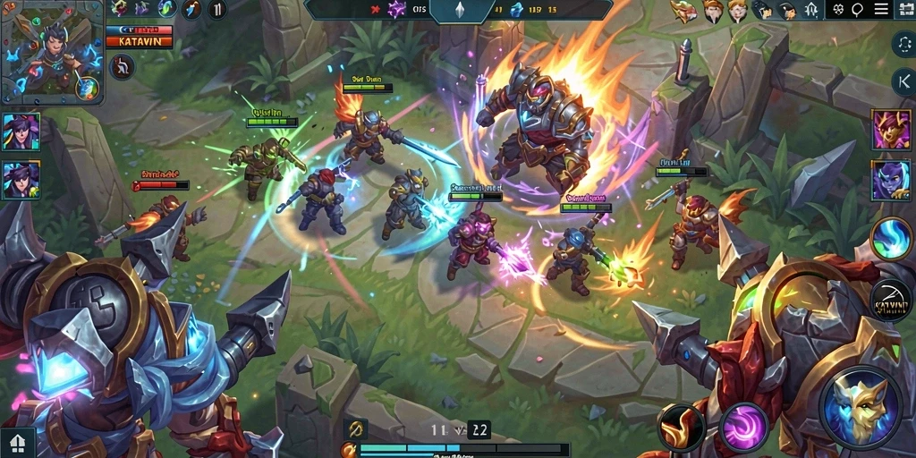 Tampilan gameplay seru KATAWIN dengan aksi pertempuran yang intens.