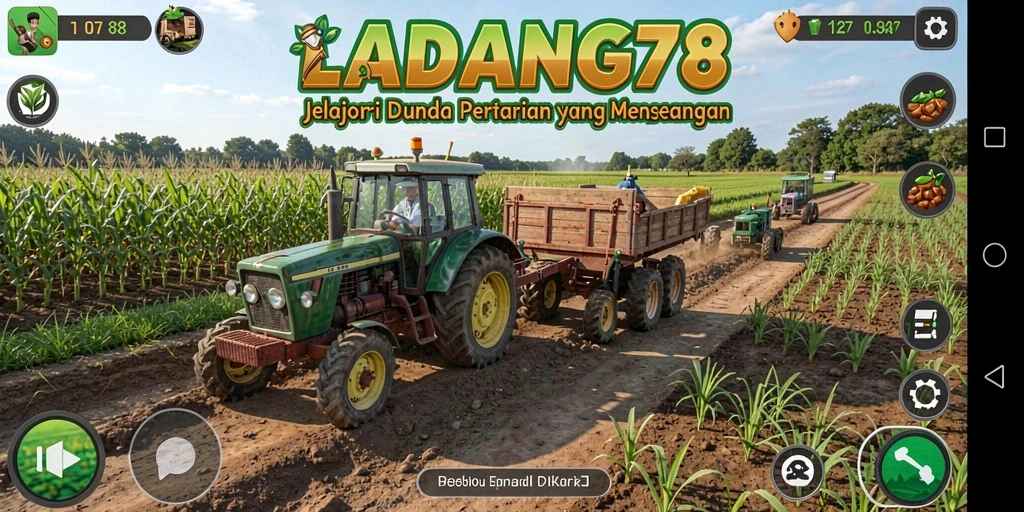 Tangkapan layar LADANG78 menampilkan beragam aktivitas pertanian yang seru.