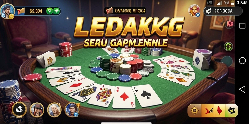 Tampilan gameplay seru dalam permainan Gaple LEDAKGG.