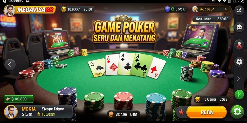 Tampilan gameplay poker yang menarik di MEGAVISA88.