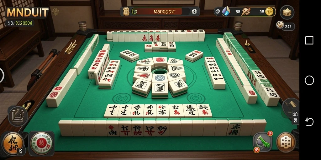 Screenshot utama MNDUIT menampilkan gameplay Mahjong yang menarik dan menantang.