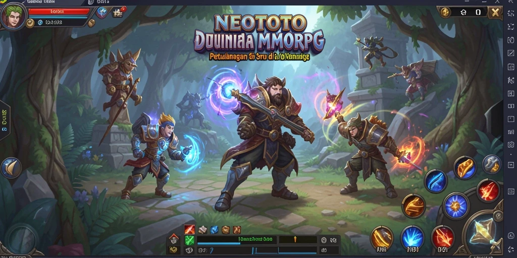 Tangkapan layar gameplay NEOTOTO menunjukkan aksi seru di dunia MMORPG.