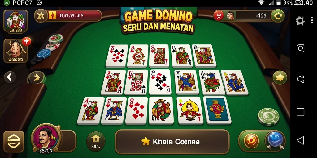 Tampilan gameplay menarik dari PCPC7 saat bermain Domino.