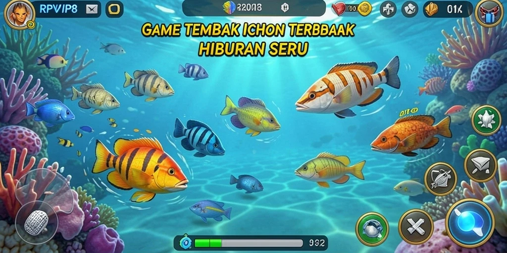 Tangkapan layar gameplay seru RPVIP8 dengan aksi Tembak Ikan yang menegangkan.