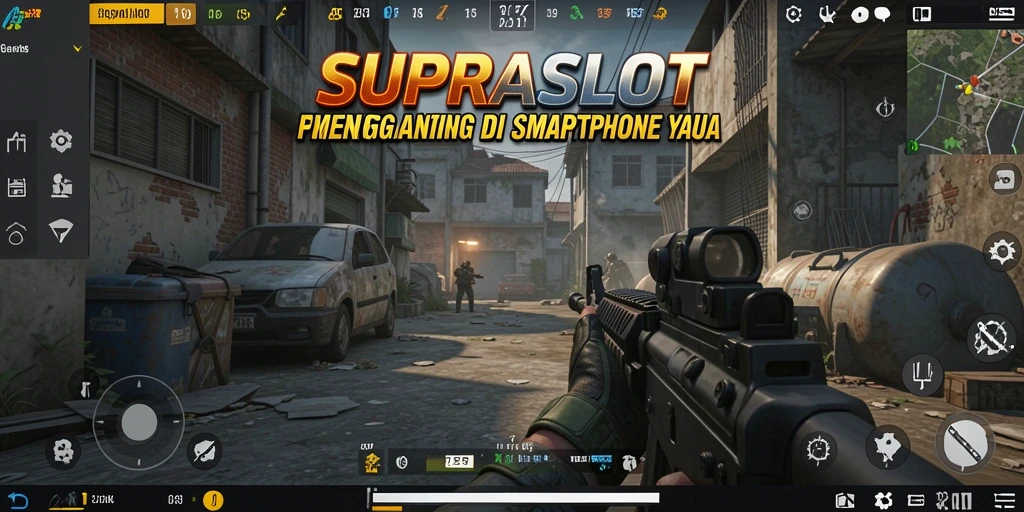 Screenshot gameplay SUPRASLOT yang menunjukkan aksi pertempuran FPS.