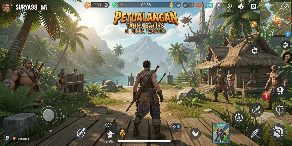 Gameplay SURYA898 menampilkan eksplorasi dunia terbuka yang dinamis.