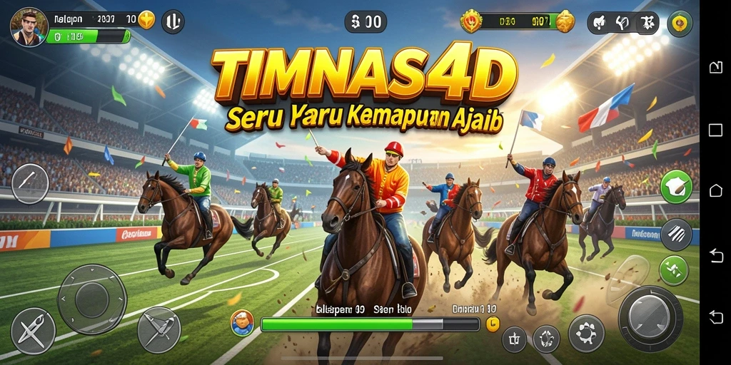 Screenshot gameplay TIMNAS4D menunjukkan aksi balapan yang mendebarkan.