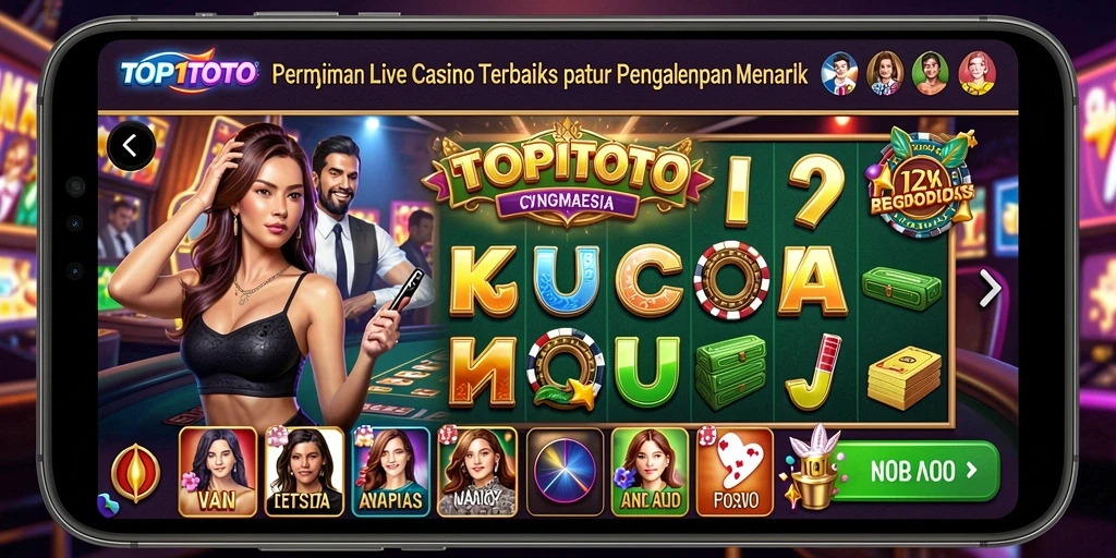 Tampilan gameplay Live Casino yang mendebarkan dan interaktif di TOP1TOTO.